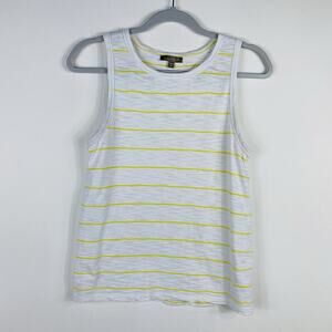 Lilla P Size XS Striped 100% Cotton Tank Top White Yellow